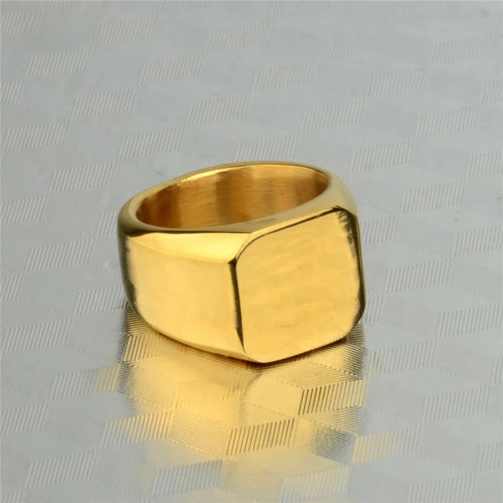 Bten-Bague carrée en acier inoxydable de style simple, bijoux de mariage et de fiançailles, or et argent, document classique, mode 2020