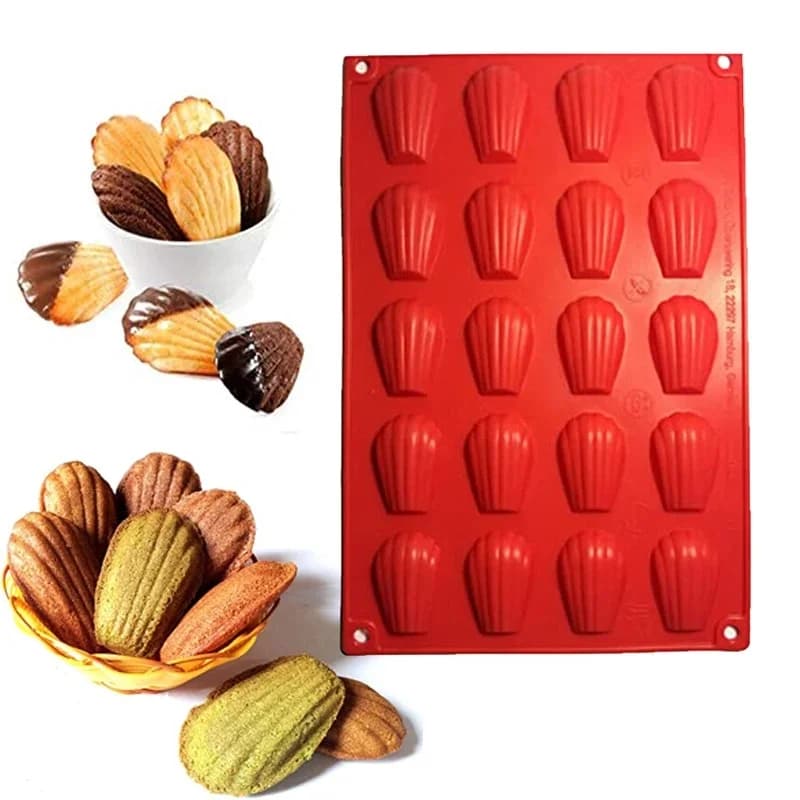 Mini plateau à Madeleine à 20 cavités, moule à gâteau en forme de coquille, poêle à biscuits, savon fait à la main, fournitures de cuisine, outils