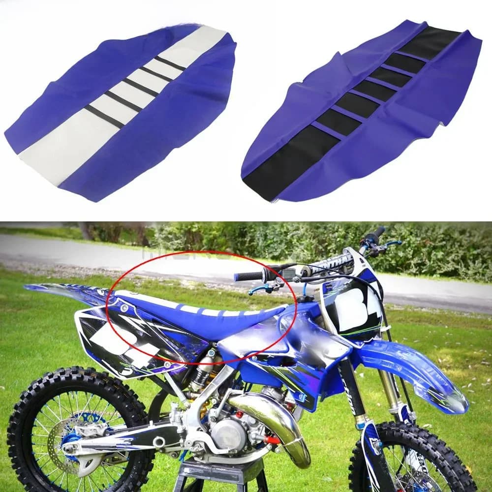 Housse de siège côtelée de Traction pour Enduro, bleu, blanc, noir, pour Yamaha YZ YZF WR YZ-X YZ-FX WRF TTR 125 250 450 TE TX TC FE