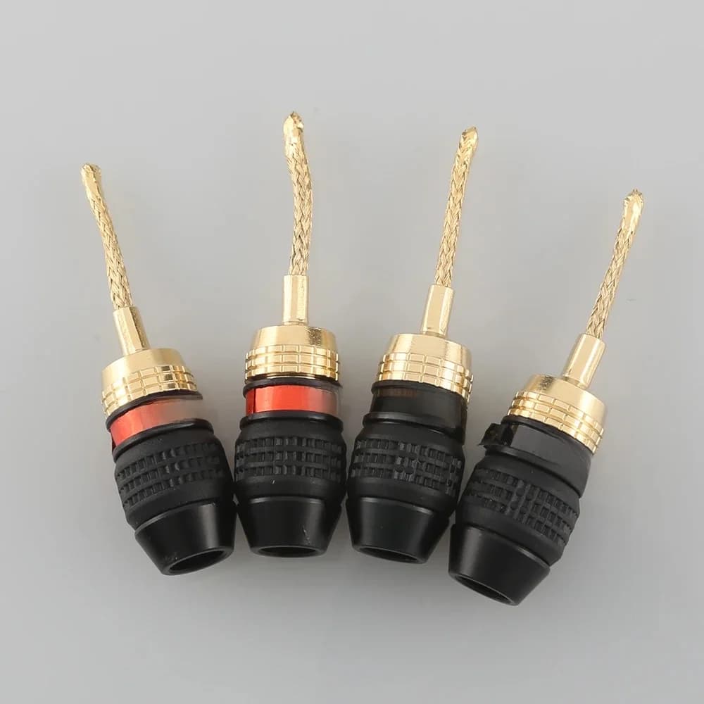8XAudiocrast-B836G, Fil de Cuivre à Broches de 2mm, Gels Tressés, Connecteur de Câble pour Haut-Parleur HIFI