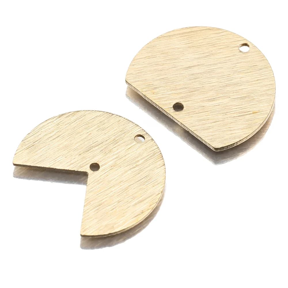 Lot de 20 pièces de breloques en laiton originales, connecteurs découpés en cercle, demi-rond texturé, pour bricolage, Bracelet, boucles d'oreilles, fabrication de bijoux