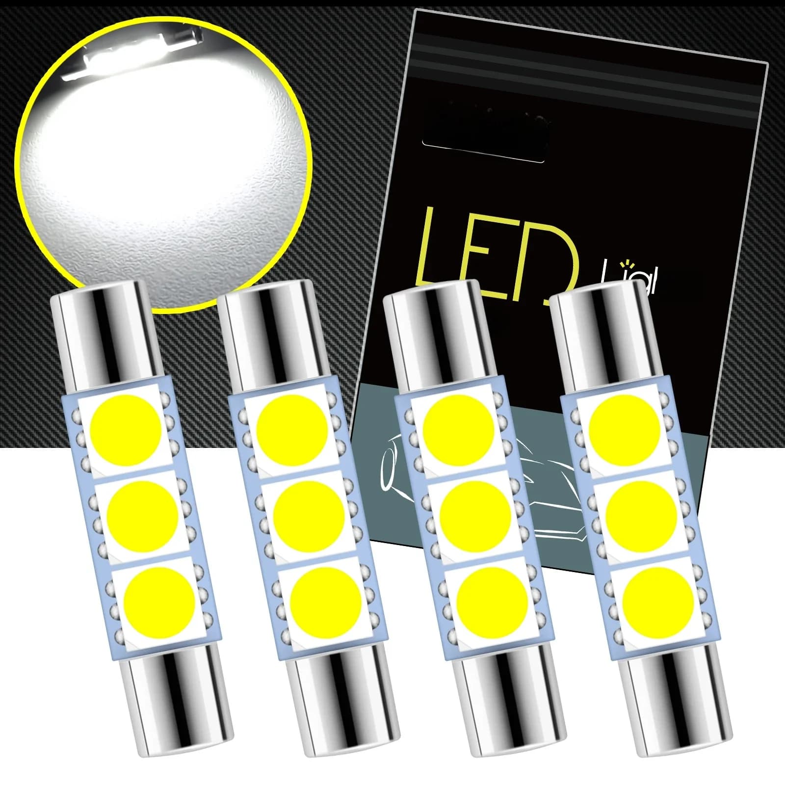 Visière de miroir de vanité intérieure, ampoule LED 6614F pour Ford Explorer expédition Focus Edge pour Honda odyssey CRV Accord Pilot 4 pièces
