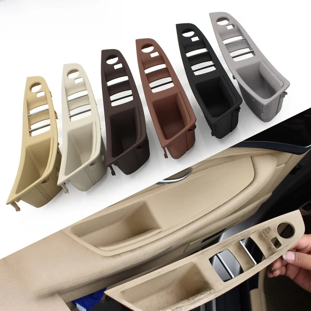 Couvercle de panneau de poignée de porte d'accoudoir côté conducteur LHD RHD, pour BMW série 5 F10 F11 F18 520 523 525 528 530, noir Beige gris rouge marron