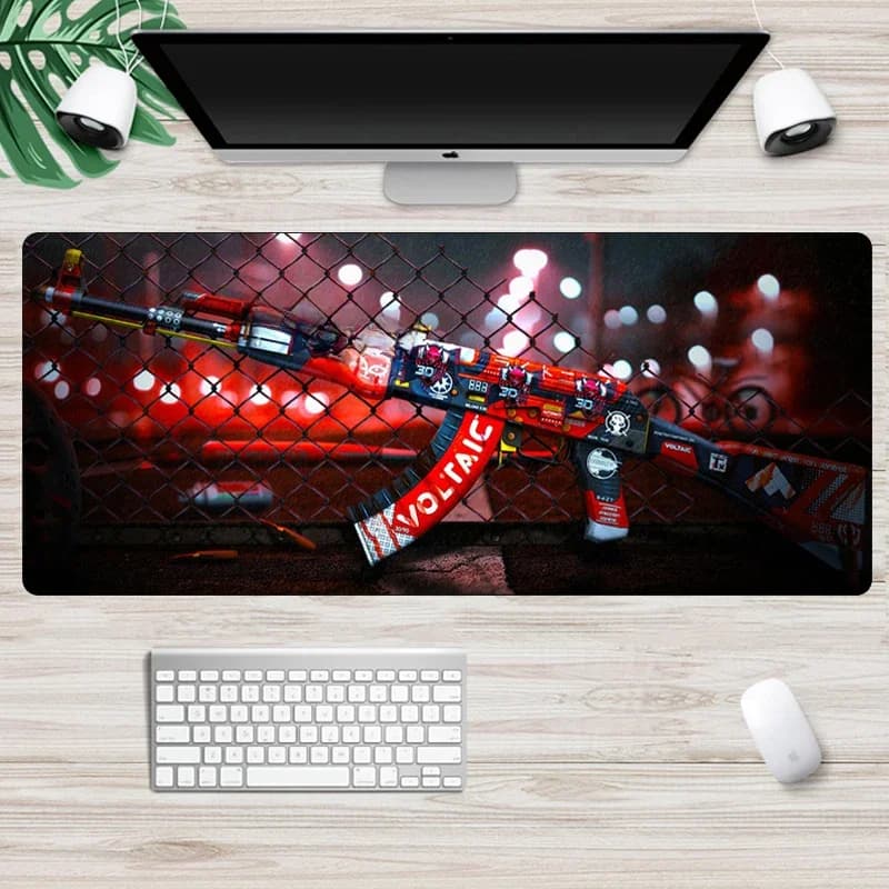 Grand tapis de souris de jeu 80x30cm CS GO, tapis de souris antidérapant avec bord de verrouillage, pour clavier et bureau, pour ordinateur