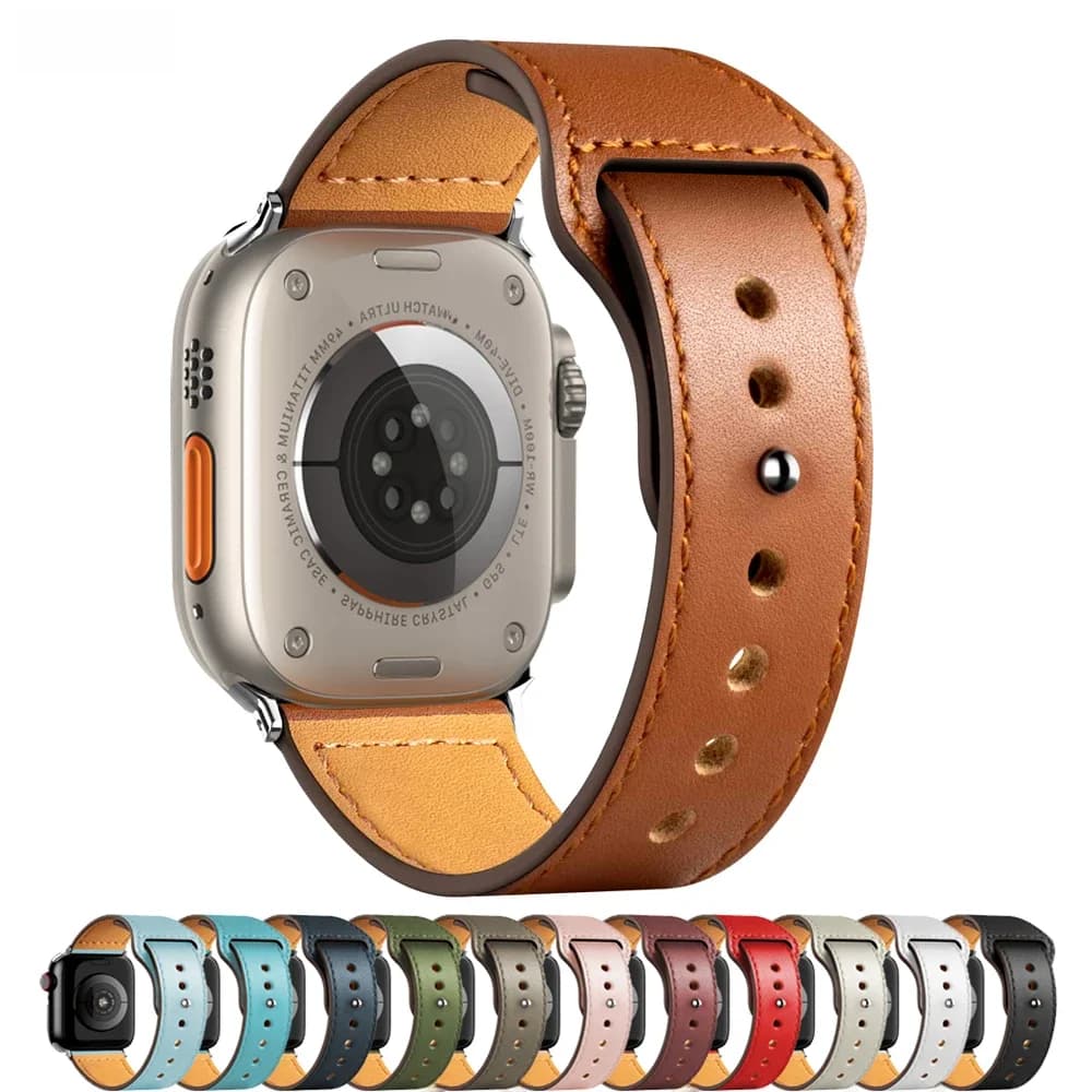 Bracelet en cuir pour bracelet de montre Apple 45mm 44mm 49mm 41mm 40mm 42mm 38mm bracelet iWatch série ultra 9 3 7 8 SE ultra 2