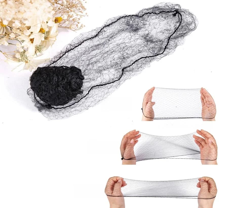 Nouveau 14/20/24 pouces filet à cheveux en Nylon Durable pour chignon outil de coiffure noir Invisible bord élastique maille filets à cheveux de coiffure