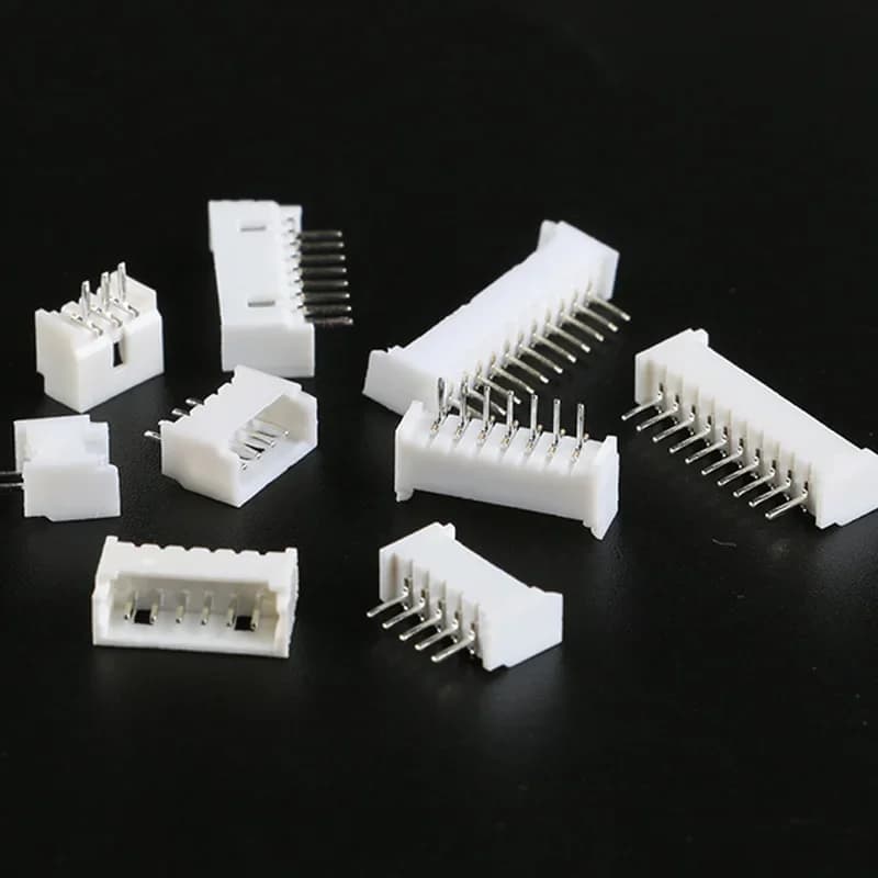 50 pièces de connecteurs femelles Micro JST 1,25 mm 2P 3P 4P 5P 6P 7P 8P 10P à broches droites pour carte PCB, blanc 1,25