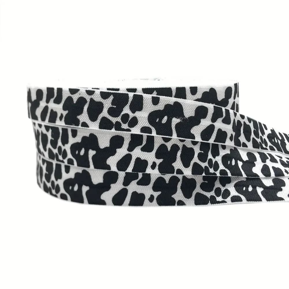 Ruban élastique pour la couture de cheveux, motif de vache, imprimé léopard et zèbre, sangle pour sac à dos, accessoires de décoration, possède sur ruban élastique, 10 verges, 15mm