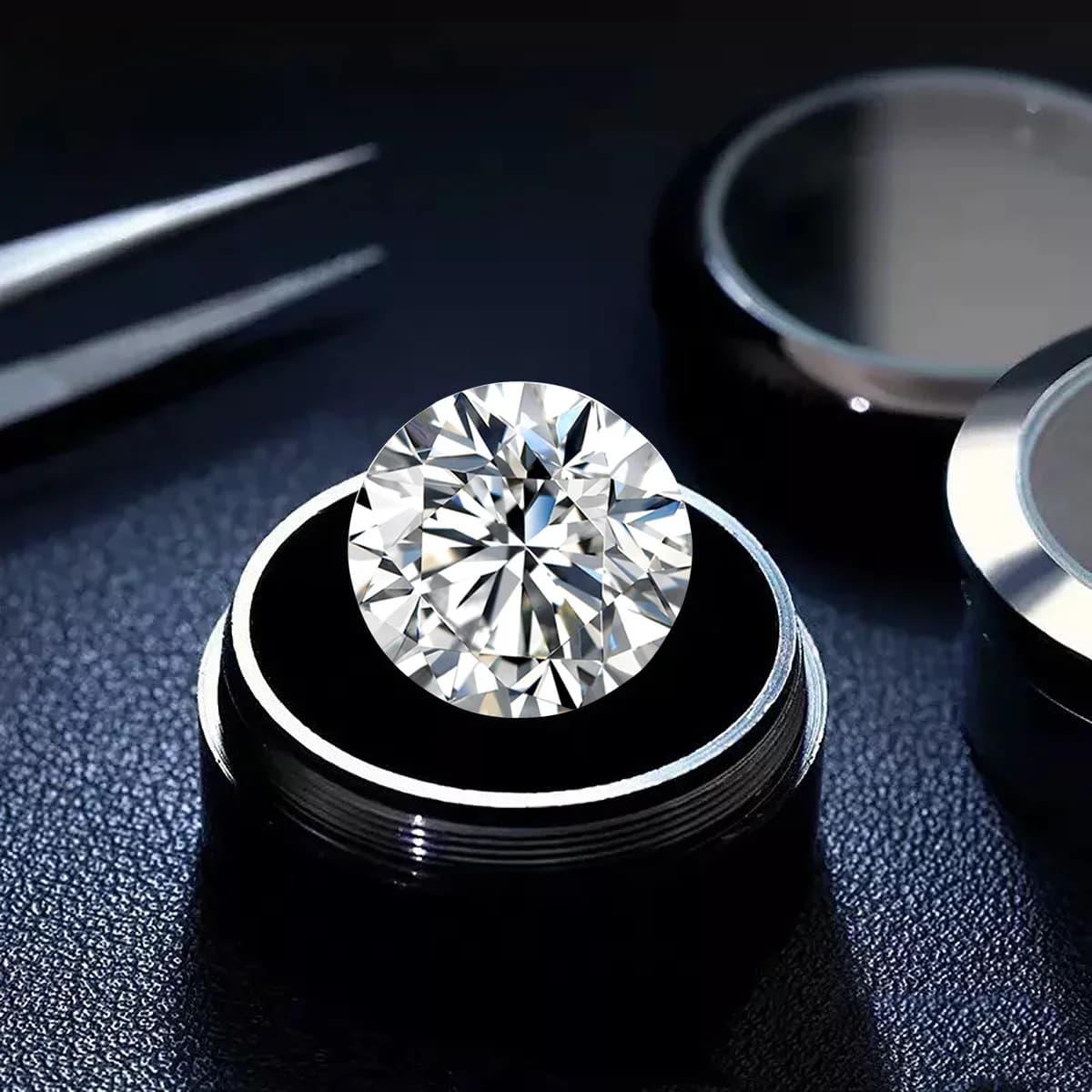Pierre Moissanite en diamant en vrac, couleur D, perles rondes et brillantes, pour bijoux fins, matériel certifié MD, 3mm à 15mm