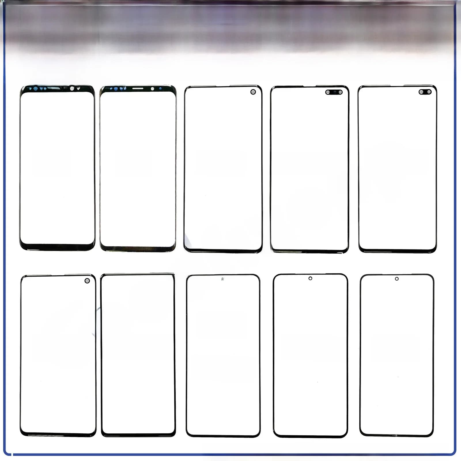 Pour Samsung Galaxy S8 S8 + S9 S9 + S10 S10 + S20 S20FE S20Ultra S20 + S21 4G 5G écran LCD tactile avant lentille externe écran en verre