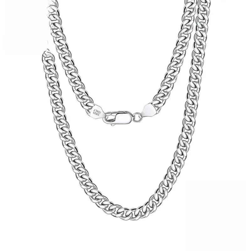 Rinntin – collier en argent Sterling 925 italien pour hommes et femmes, chaîne à maillons cubains découpés en diamant de 3.6mm, bijoux SC36