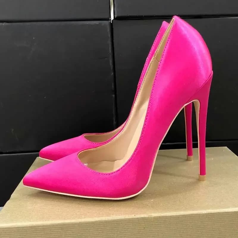 Tikicup-Escarpins à Talons Hauts en Tissu Satiné pour Femme, Rose, Chic, Patients, Chaussures de Mariage, Grande Taille