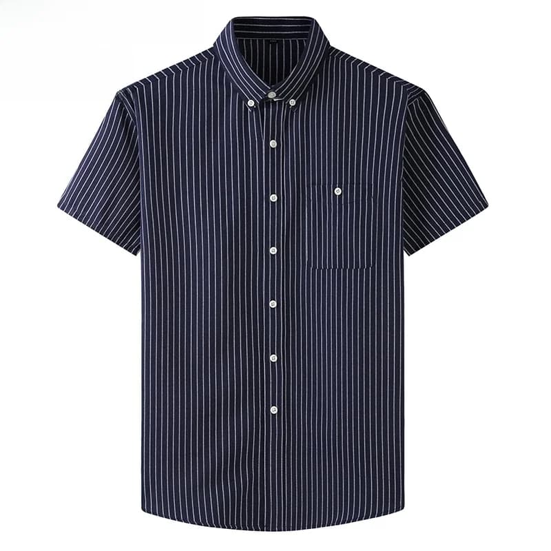 Chemise rayée à manches courtes pour hommes avec poche, chemises surdimensionnées pour hommes, vêtements de marque décontractés, mode d'été, nouveau, 10XL, 8XL, 7XL
