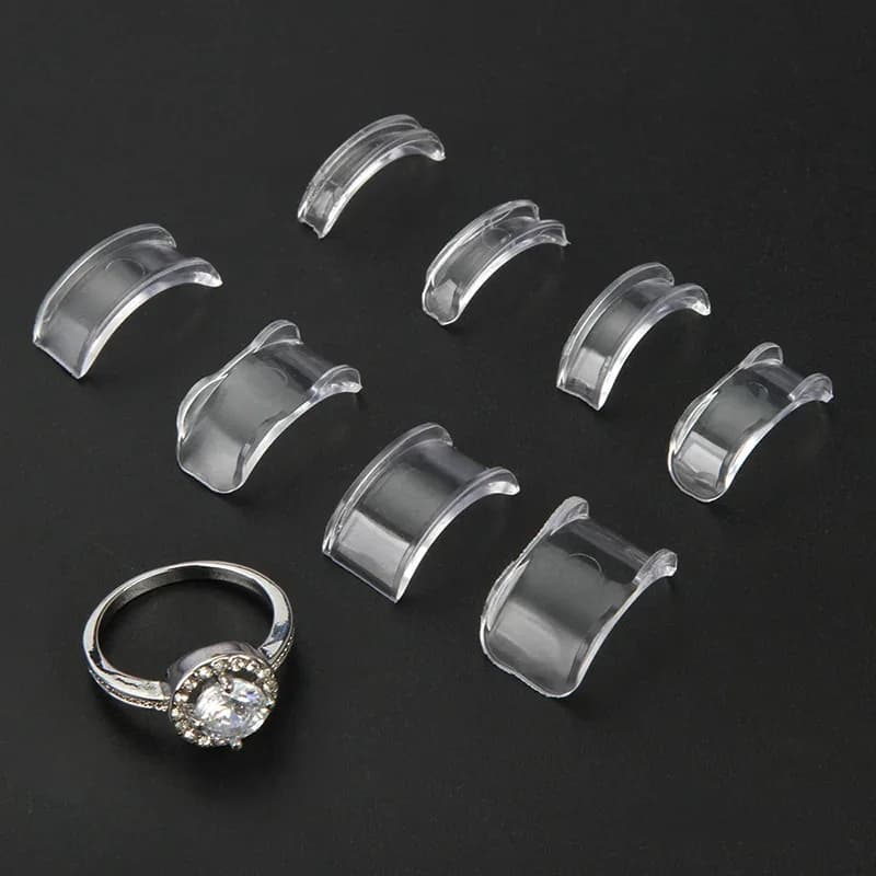 Ajusteur de taille d'anneau en Silicone, serrer la bague Invisible, réduction d'espacement pour anneau lâche, réduction de taille de bague, garde universelle 8 pièces