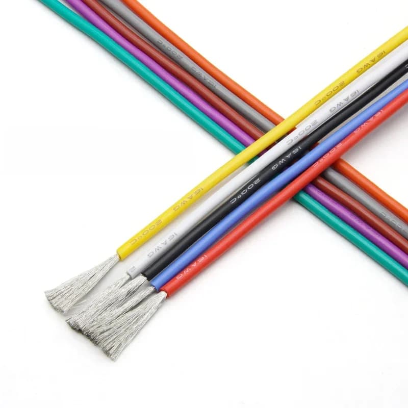 Câble résistant à la chaleur, 1M/5M, 30 28 26 24 22 20 18 16 15 14 13 12 10 AWG, fil en Silicone Ultra doux, cuivre Flexible haute température