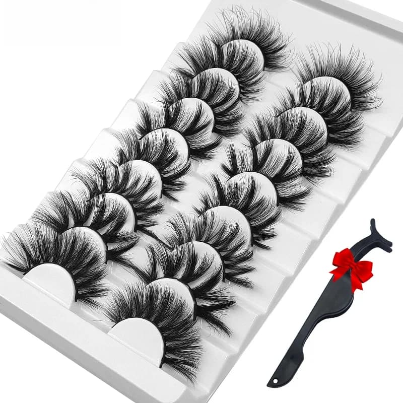 Volume dramatique 3D vison faux cils 5D sans courauté Vegan Dense moelleux faux cils soie oeil de chat Cils