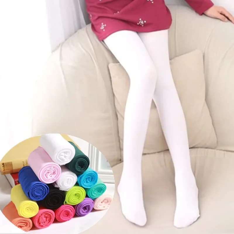 Collants de danse pour enfants et bébés, couleur bonbon, printemps-été, en velours uni blanc, pour l'automne