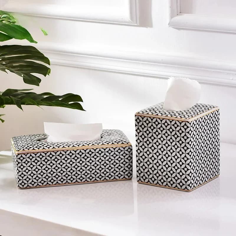 Boîtes à mouchoirs en céramique mosaïque moderne, porte-serviettes créatif simple européen, boîte de rangement de serviettes en papier de bureau, décoration de salon