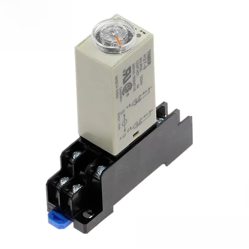 Bouton rotatif de retard de mise sous tension DPDT 1S/5S/10S/30S/60S/3M/5M/10M/30M, relais de temps de synchronisation DC 12V H3Y-2 avec prise de Base PYF08A