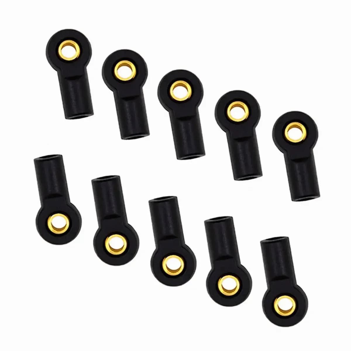 Joint à rotule universel M3 3mm, support de tête en plastique noir à bout court pour bateau RC 1/8 1/10/voiture/avion/camion/Bumosquito, 10 pièces
