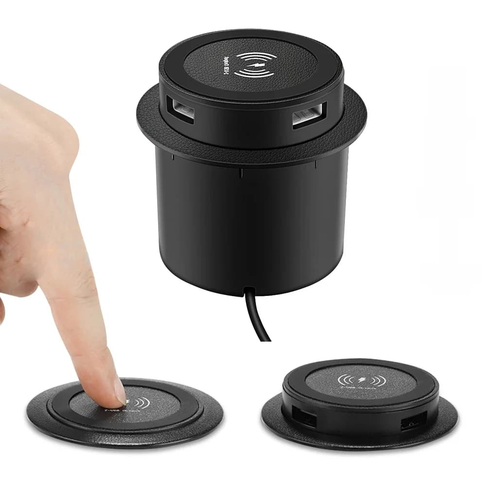 Chargeur sans fil rapide Pop-up bureau intégré chargeur sans fil rapide avec Port USB 30W universel pour Iphone Xiaomi Smartphone