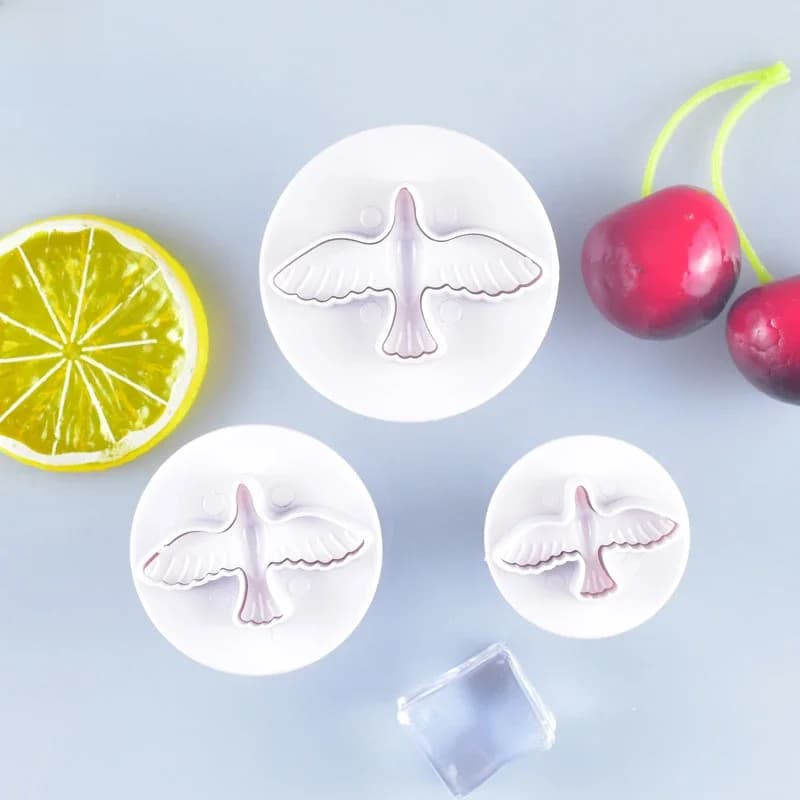 Coupe-piston pour Pigeon et oiseau, outils de décoration de gâteaux Sugarcraft, moules à biscuits, tampons, accessoires de cuisson, tampon à biscuits, 3 pièces