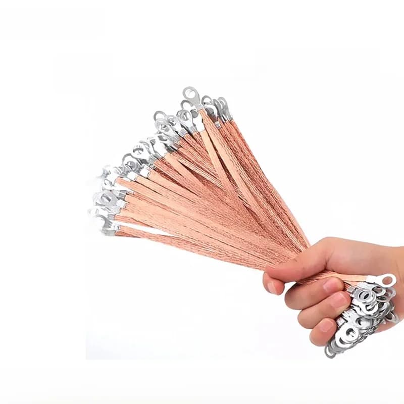 Câble de portée de fil de terre de connexion de pont, boîte électrique carrée en aluminium, connexion souple, taille de trou 8mm, 6, 10 pièces