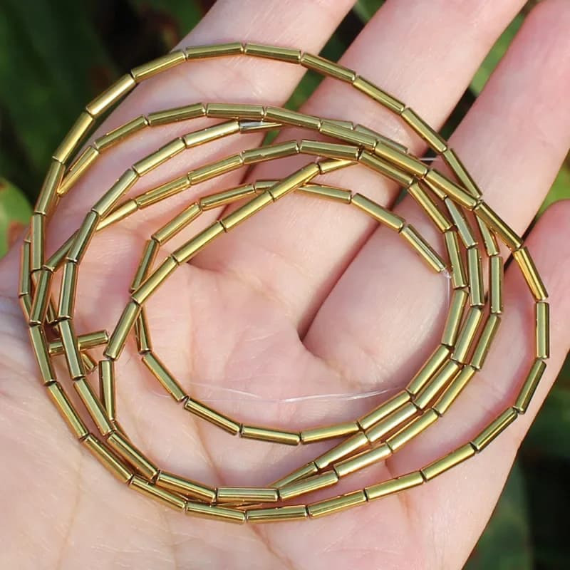 Très brillant! Perles en hématite naturelle pour la fabrication de bijoux à bricoler soi-même, plusieurs couleurs, 3x9mm, 4x13mm