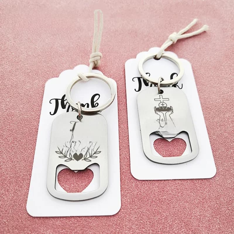 Cadeaux de mariage personnalisés pour les invités, porte-clés ouvre-bouteille, souvenir personnalisé pour baptême et communion
