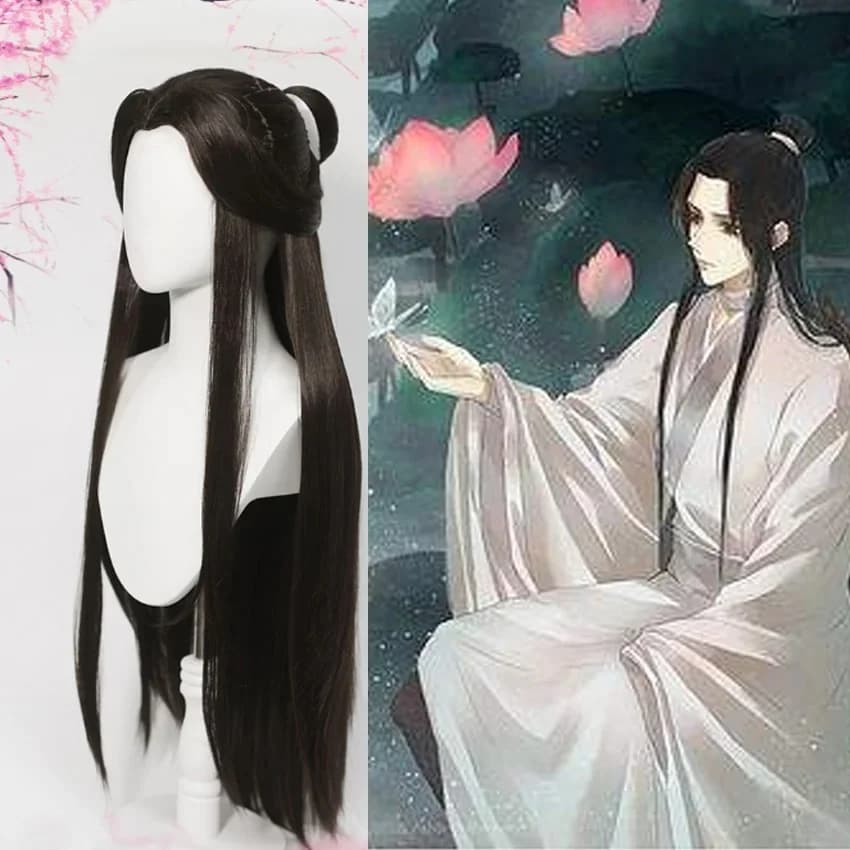 Perruque de Cosplay Xie Lian, cheveux noirs, Tian Guan Ci Fu Hanfu, accessoires d'halloween pour hommes, bénédiction officielle du ciel