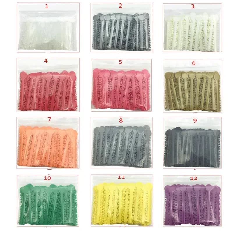 Attaches de Ligature élastiques dentaires, bandes de caoutchouc orthodontiques pour supports, 40 couleurs en option, 40 pièces/sac