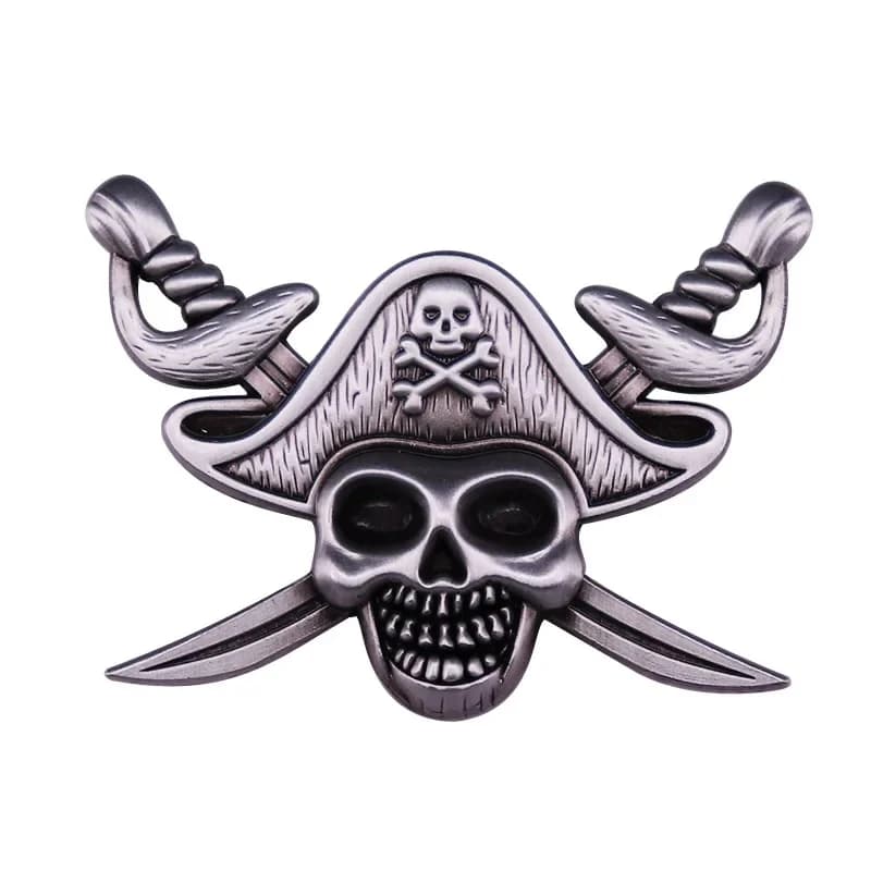 Double Badge crâne de Pirate Jolly Rogers, épingle de Manga japonais