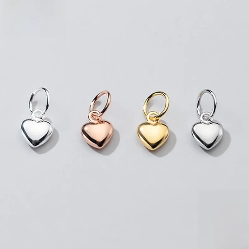 Olla Davis-Pendentif à breloque en argent regardé 925 véritable, accessoires de bricolage faits à la main, bijoux de personnalité, mode douce, cœur romantique, DZ75
