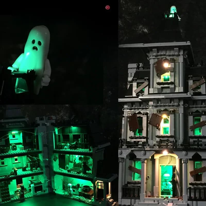 Ensemble d'éclairage LED pour maison hantée Monster Fighter 10228, bloc de construction en brique Compatible avec Kit de lampe 16007, sans modèle