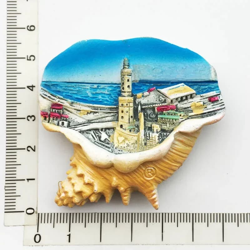 Aimant de réfrigérateur en résine de magnétisme, artisanat commémoratif de voyage créatif, ornements 3D, autocollants de réfrigérateur, Gênes, Italie