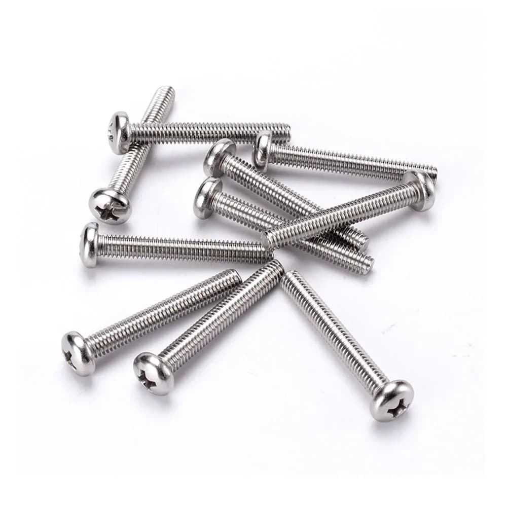 50X M1 M1.2 M1.4 M1.6 M2 M2.5 M3 M4 Mini Micro petit A2 304 acier inoxydable croix Phillips vis à tête cylindrique boulon rond 2-30mm