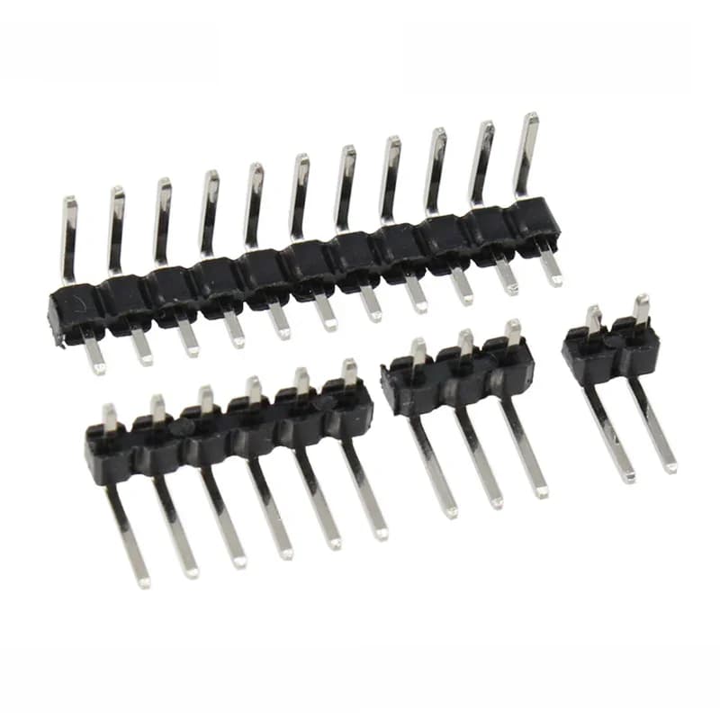 10 pièces 2.54mm simple rangée Angle droit carte PCB cuivre broche en-tête connecteur mâle Pinheader 1*3/4/10/12/15/40Pin pour Arduino