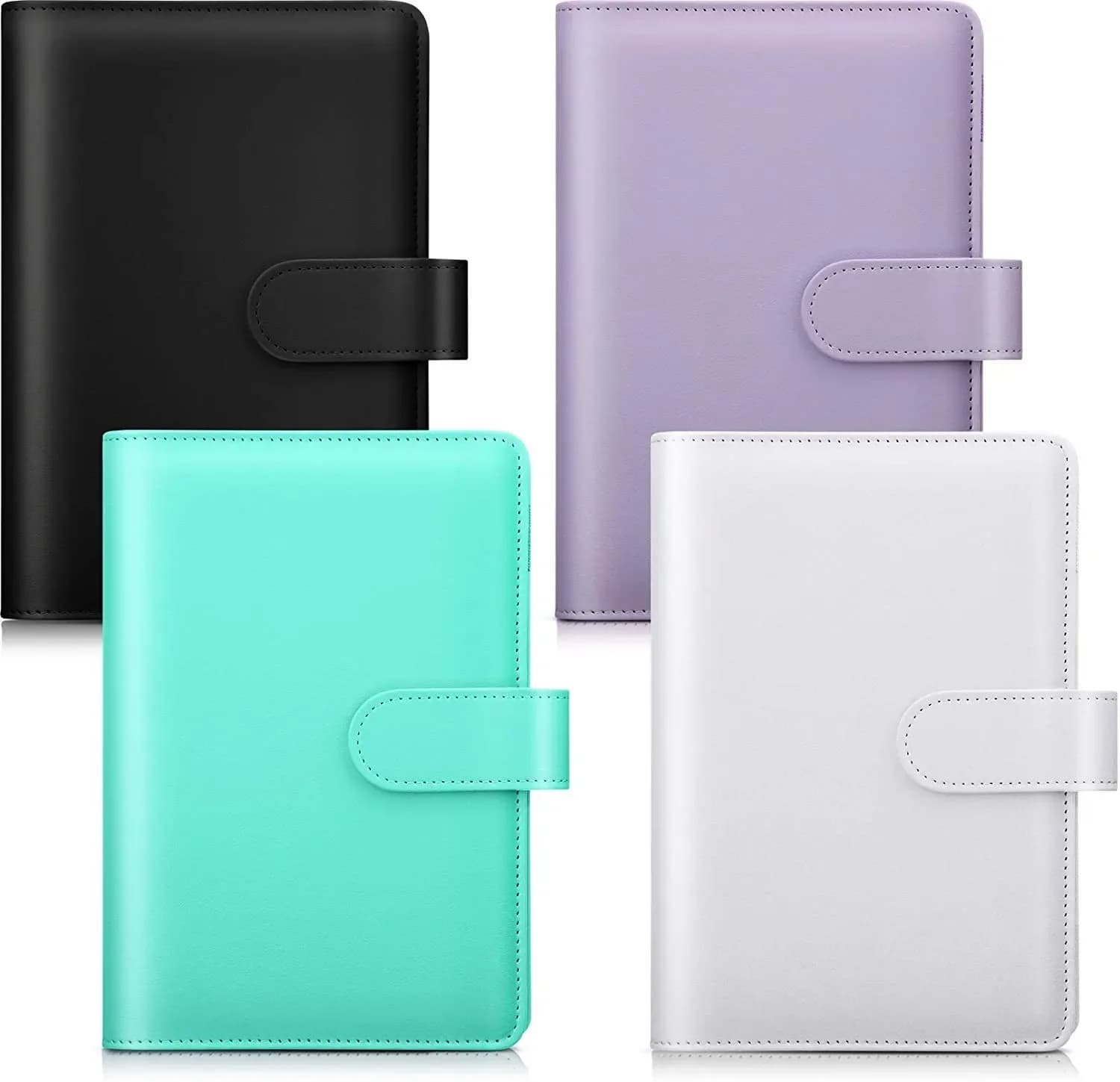 Macaron couleur A5 A6 6 anneaux classeur PU Clip-on cahier en cuir feuilles mobiles cahier couverture cahiers Journal Kawaii papeterie