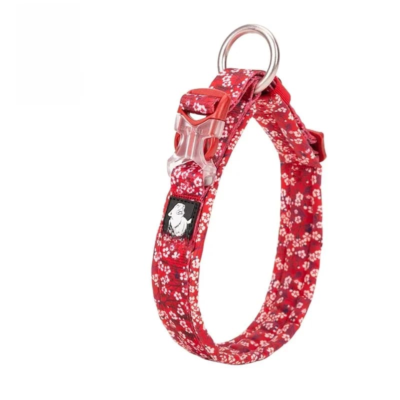 Truelove collier pour chien avec trois boucles réglables motif Floral en coton doux et confortable résistant à la traction TLC5273