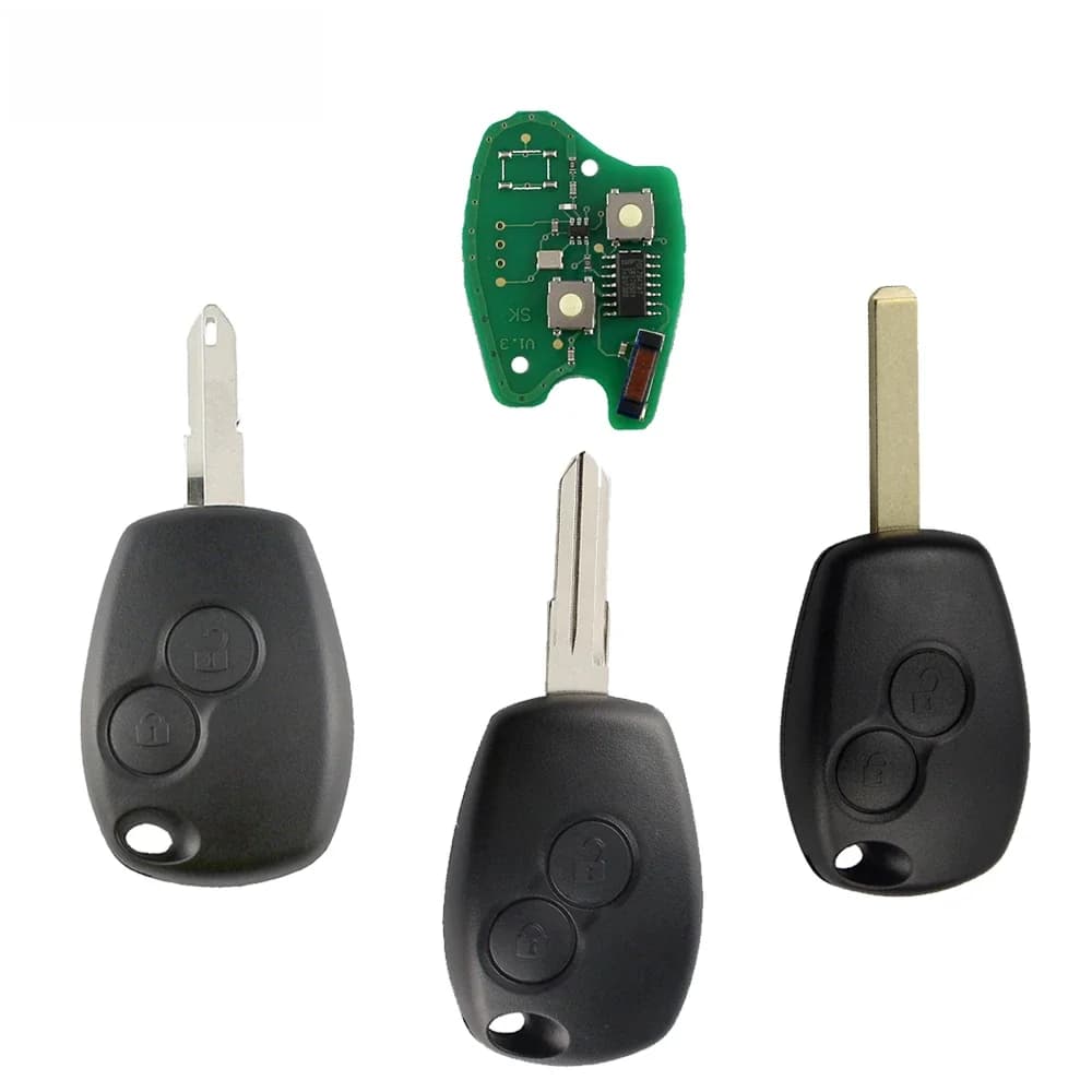 YIQfeat-Clé de voiture à distance à 2 boutons, carte SK à puce, Renault Logan, Duster, Modus, Clio 3, Twingo, DACIA, 433Mhz, ID46, PCF7947, PCF7946