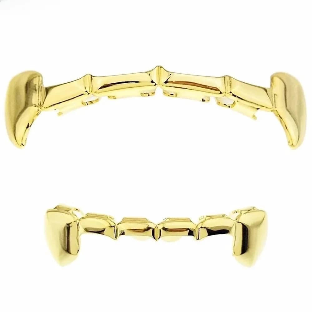 TOicalRILLZ-Ensemble de grillz crocs d'or, plaqué or, demi-dents, Dracula Vampire, grilles minces, haut en or et ensembles astronomiques Hiphop