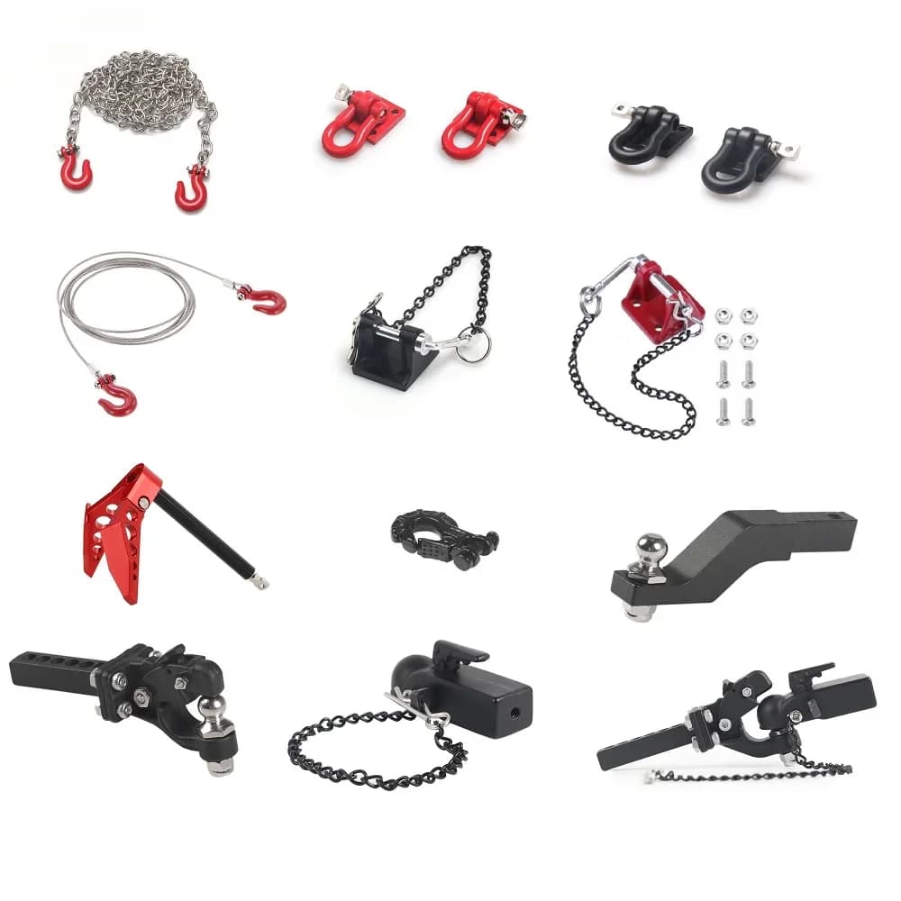 Corde de remorquage en acier pour voiture RC, avec crochet, chaîne de remorque, pour chenille de roche 1/10 RC Traxxas TRX4 Axial SCX10 90046 RC4WD D90 TF2 Tamiya CC01