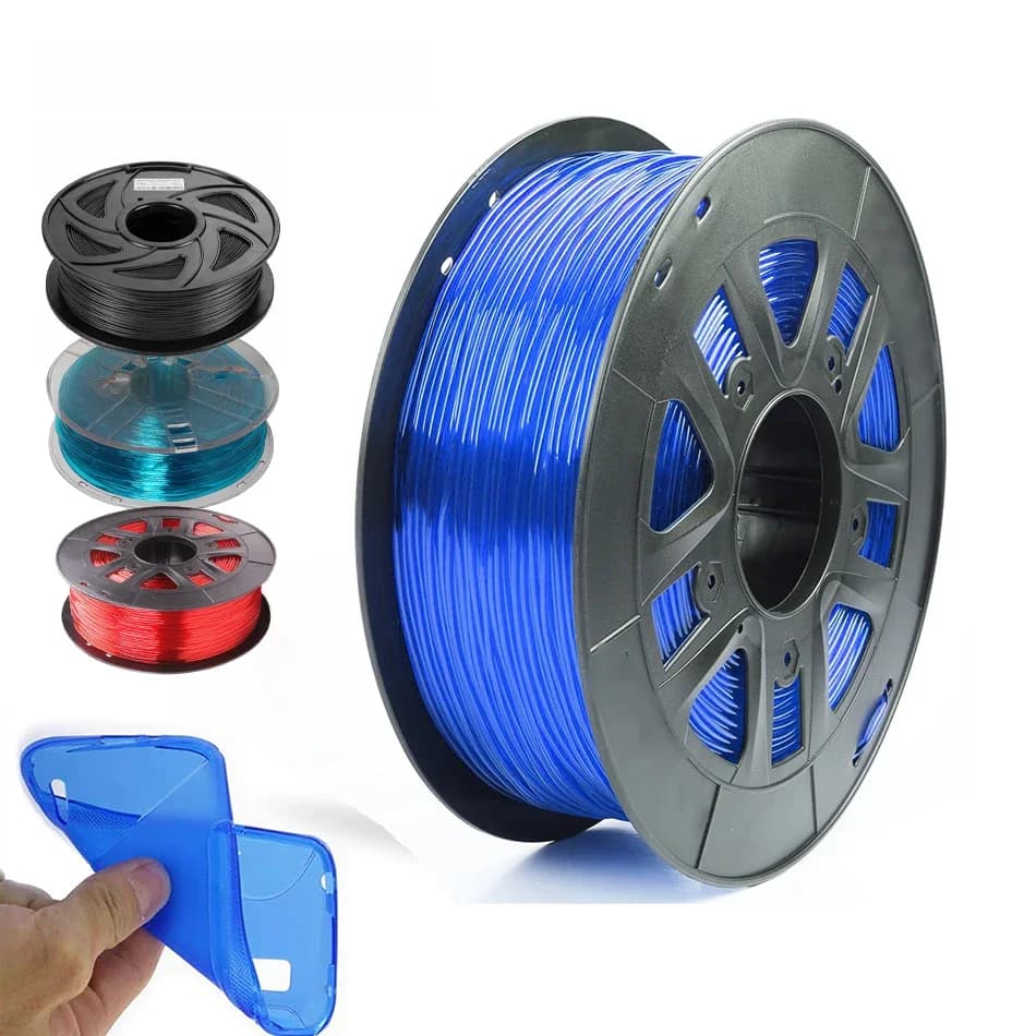Filament TPU pour imprimante 3D, flexible, 1,75 mm, 250 g, filaments en plastique pour sublimation, 95A, matériaux d'impression 3D, noir, transparent, rouge, bleu