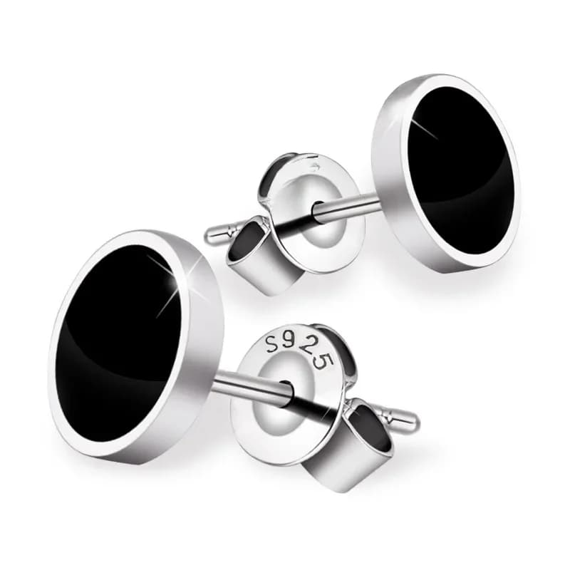 Buyee 925 en argent Sterling rond boucle d'oreille polissage léger Simple boucle d'oreille pour fille femme homme Rock Punk bijoux fins boucle d'oreille