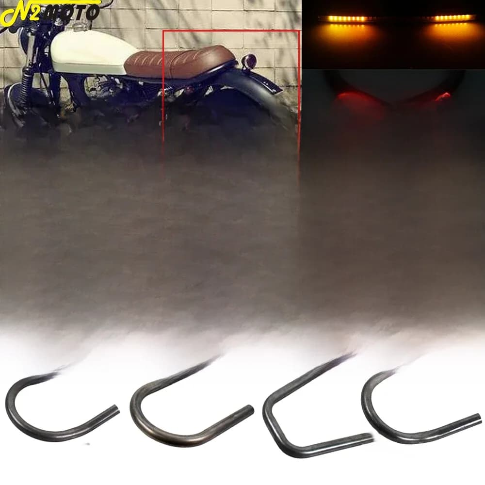 Boucle de cadre de broucroisement de cerceau de siège arrière, traqueur plat balayé vers le haut, clignotant LED, 7/8 ", 1", compatible avec Suzuki GS BMW 73Inboulon Bobber