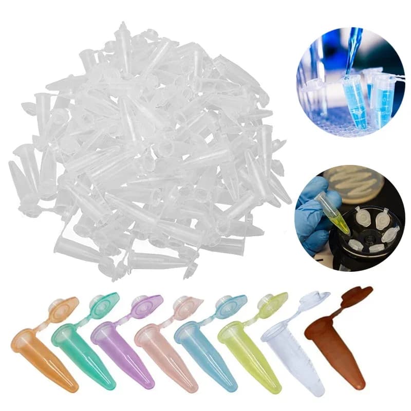 Tubes à essai centrifuges en plastique de couleurs mélangées, flacon de 1.5ml avec bouchon à pression pour échantillons, équipement de laboratoire, 300 à 50 pièces