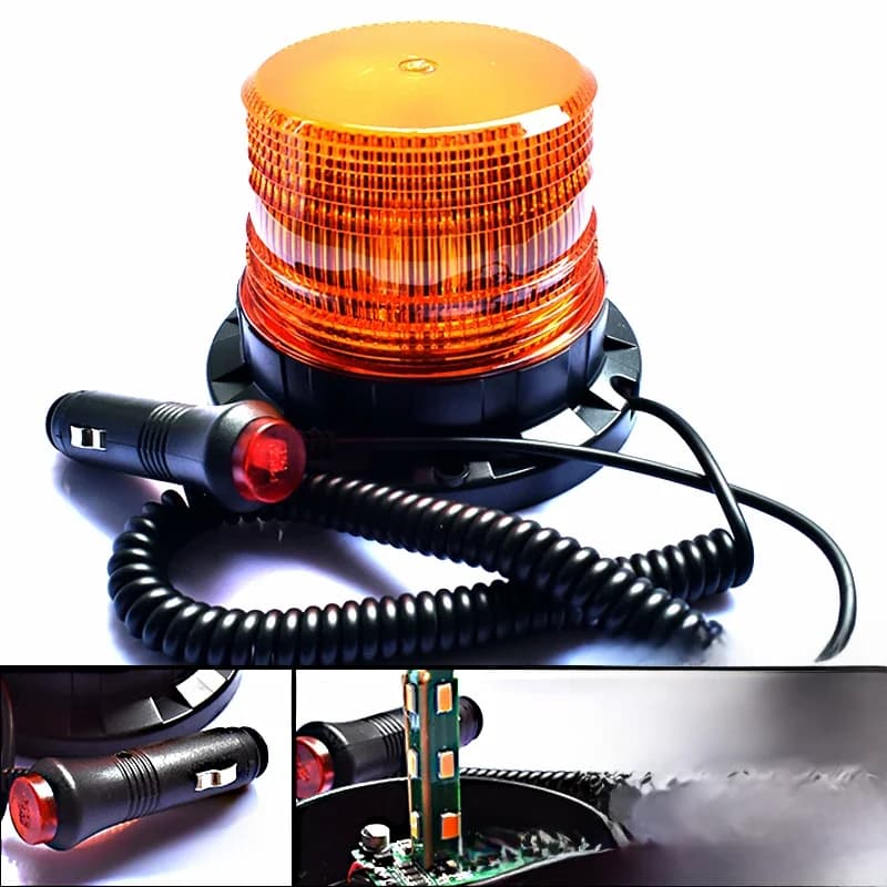 Feux stroboscopiques LED 12v/24v, feux d'avertissement ambre, balise lumineuse d'urgence magnétique pour chariots élévateurs, véhicules 9-80V