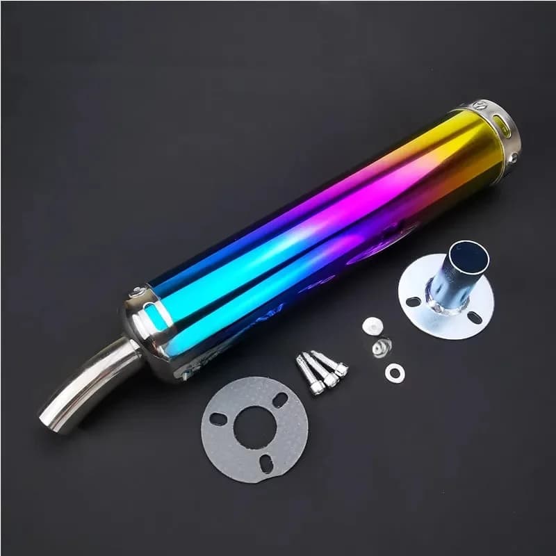 Silencieux universel en métal multicolore pour moto, silencieux d'accès, 2 temps, 60x280mm