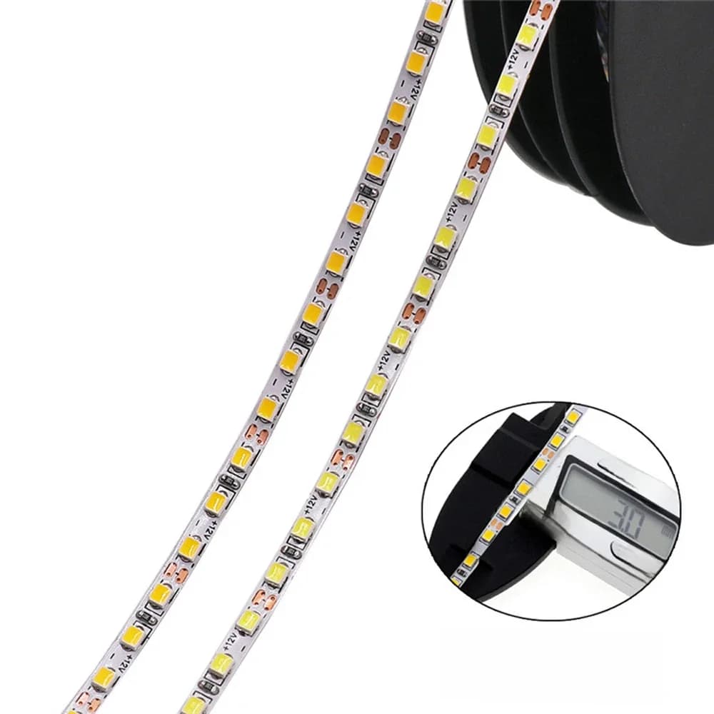 Bande LED 12V 24V 2835 3mm 4mm 5mm 6mm en forme de S 8mm 10mm 15mm largeur PCB, ruban LED blanc/blanc chaud éclairage flexible 5 m/rouleau