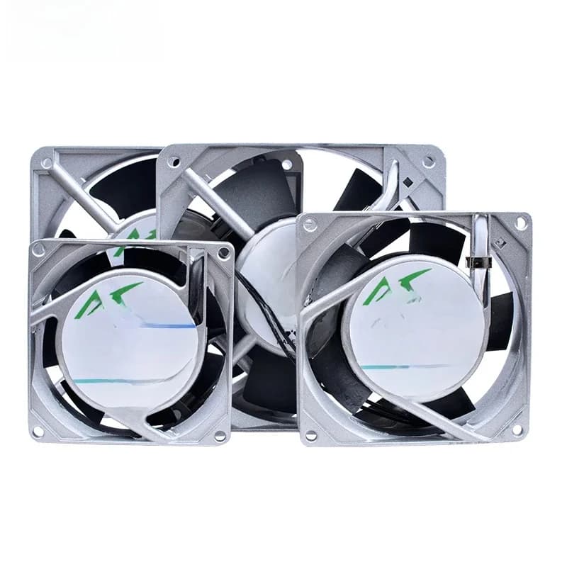 Ventilateur de refroidissement axial AC ACP-230XBL 80mm 92mm 120mm 230V à double roulement à billes, cadre en aluminium argenté, pour armoire électrique